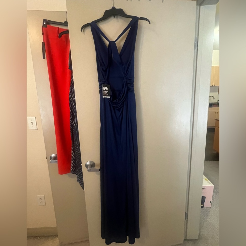 Express Navy Blue Sleeveless Maxi Dress